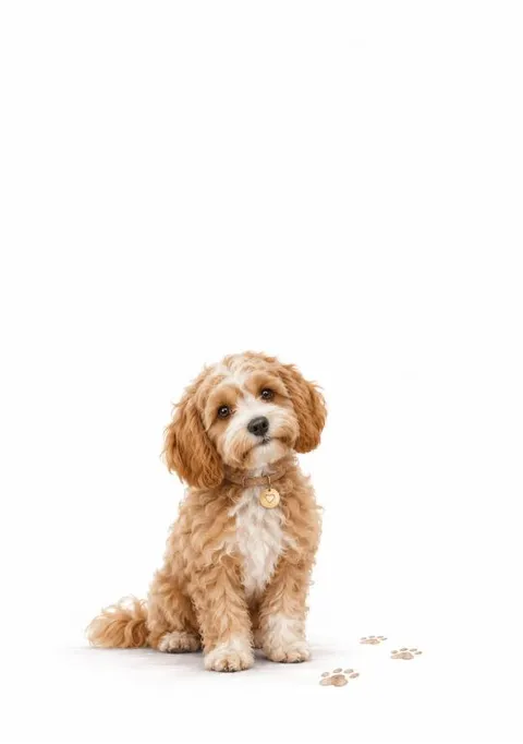 Card cover: welcome home to our new cavoodle